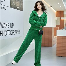 2024年春季御姐轻熟风炸街时尚职业高级感连帽卫衣外套阔腿裤套装，女装套装/套裙，时尚俏佳人