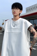 ！2025夏季新款男士钢印麂皮绒背心无袖T恤TLBX01特P22控38，男装背心/马甲，电商B220
