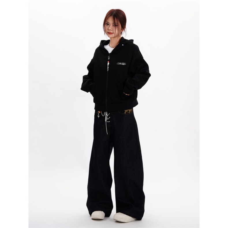 网络图重磅美式开衫拉链休闲百搭卫衣外套男女,女装短外套,星座410-7