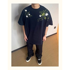 现货重磅潮牌刺绣花卉短袖T恤男女新款美式高街上衣LD26599-p43，男装T恤，星座1008