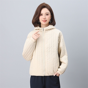 时尚显瘦竖条纹棉服 宽松百搭保暖外套图片