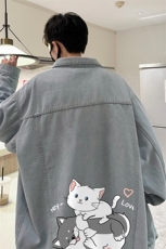 牛仔夹克男大码牛仔外套男茄克NJ77300-P60加绒款-P75，男装夹克，电商A040