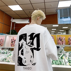 背后印花宽松ins半袖上衣休闲男hiphop街头短袖T恤D328-T479-P28，男装T恤，电商D328