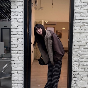 两面穿现货重磅短款座山雕棉衣男女双面穿毛毛绒棉服加厚外套图片