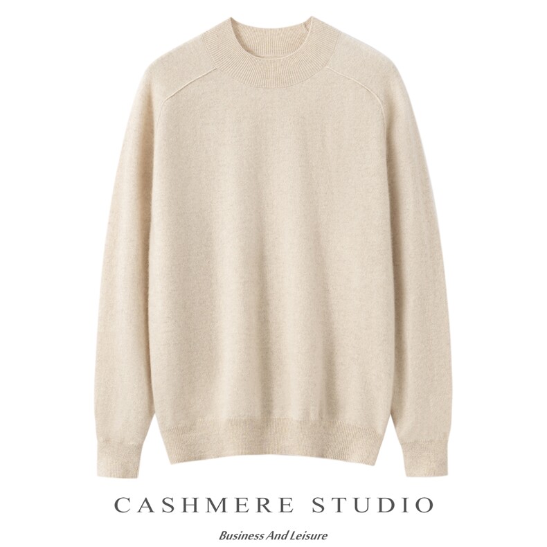 2025秋冬新款羊绒衫女100%纯山羊绒圆领休闲简约通勤保暖针织套衫，男装羊绒套衫，绒誉暖羊绒