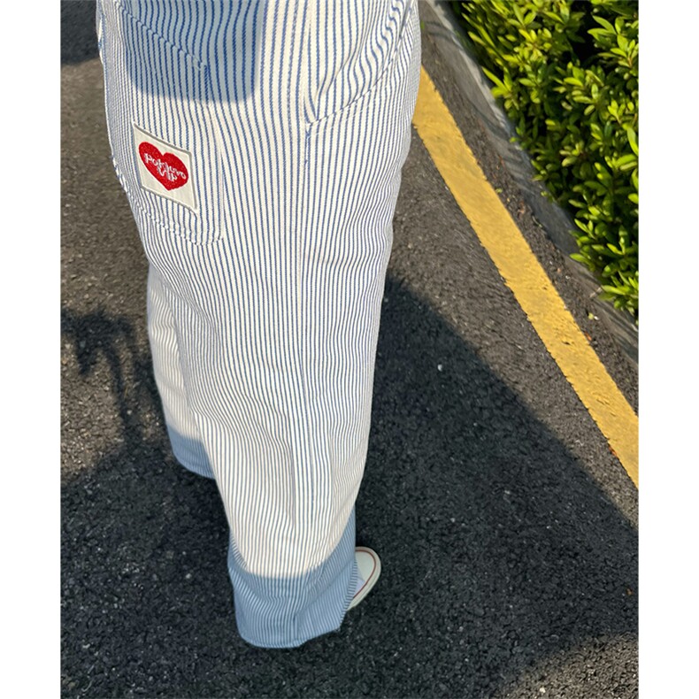 美式复古爱心刺绣休闲裤垂感阔腿裤610A-1-YK3081-P52,男装休闲裤,星座610A-1