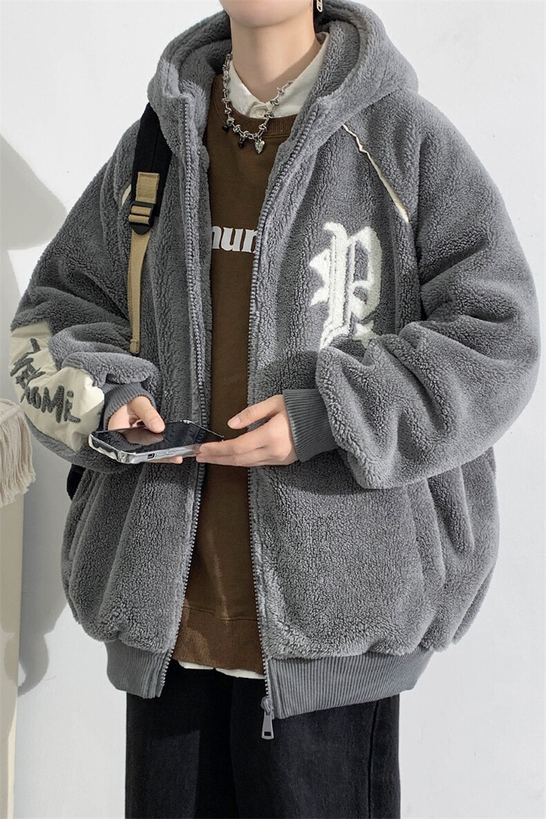 2023冬上新加绒加厚时尚棉衣羊羔绒连帽外套男女987-P110控价158,男装棉衣,电商A441-1