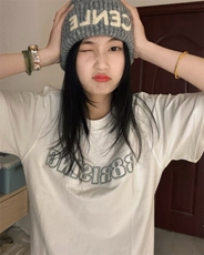 H1042-p30原版刺绣纯棉220克2026夏季休闲宽松短袖T恤女，男装T恤，星座617A-2