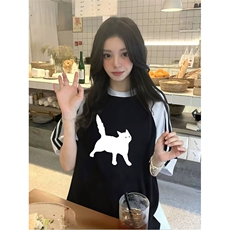 抖音得物品质二开240克宽松纯棉美式潮牌插肩三杠织带短袖T恤，男装T恤，电商A486
