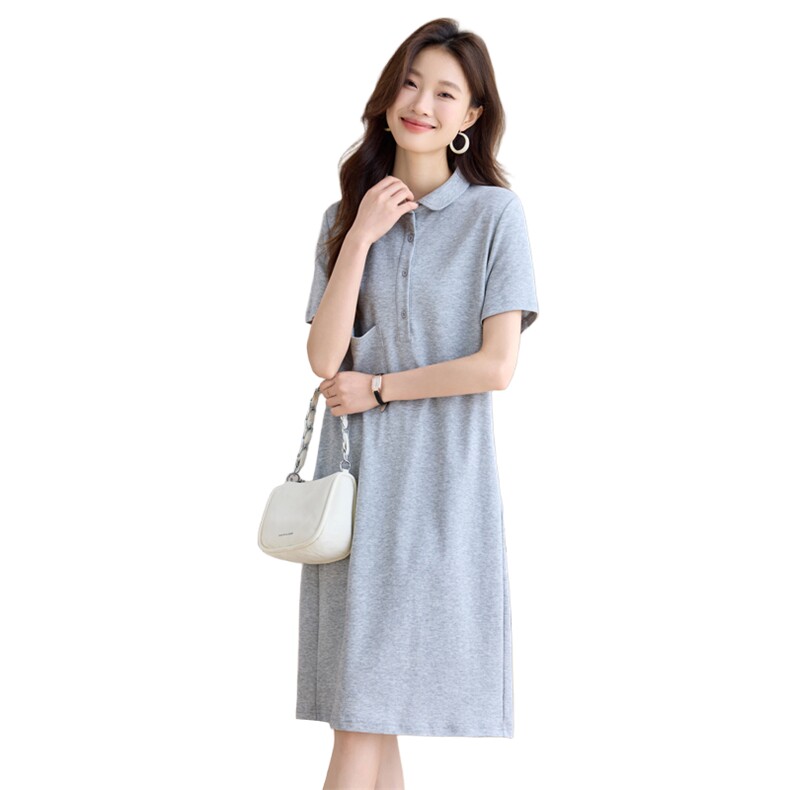 高级感气质连衣裙女2025夏季新款宽松显瘦中长款休闲百搭短袖裙子,女装连衣裙,简韵佳