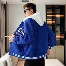 假两件连帽棒球服男潮牌潮流休闲宽松bf风百搭外套JK0272-P95，男装夹克，星座308B-2