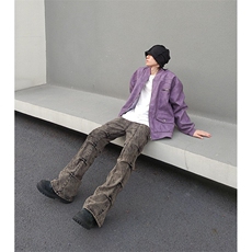 自家图现货！紫色高级短款夹克棒球服痞帅赛车服R3326-P90/已注册，男装夹克，星座1005-4