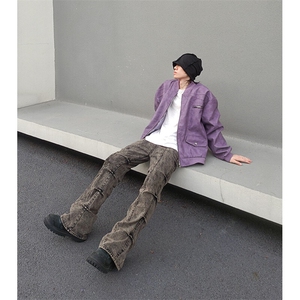 自家图现货！紫色高级短款夹克棒球服痞帅赛车服R3326-P90/已注册图片
