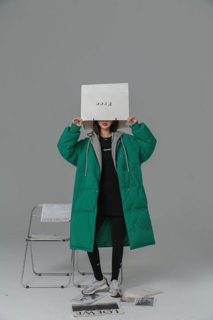 (现货)2021订单款带帽两用长羽绒，其它，墨写