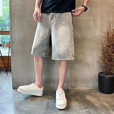 夏季痞帅宽松牛仔短裤Z038#-P45，男装牛仔裤，星座905