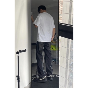 B221 美式ins高街小众拉链直筒牛仔裤 LK23028-P60 控78图片