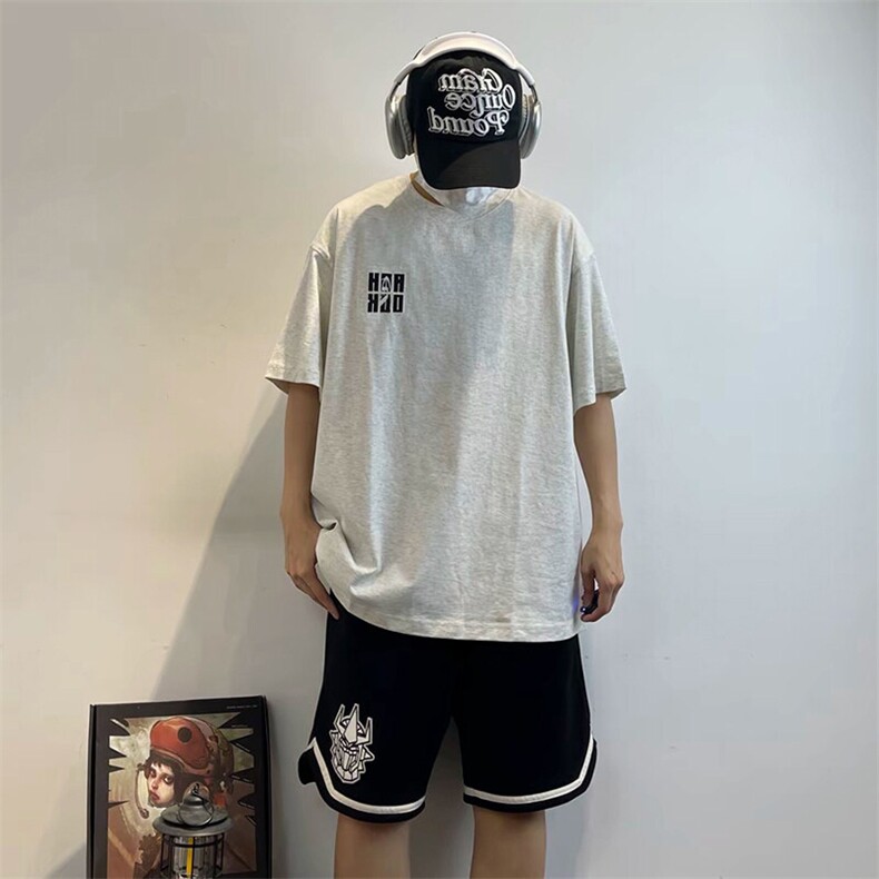 万针全刺绣工艺抖音得物高品质260克重磅纯棉双纱美式高街短袖T恤图片
