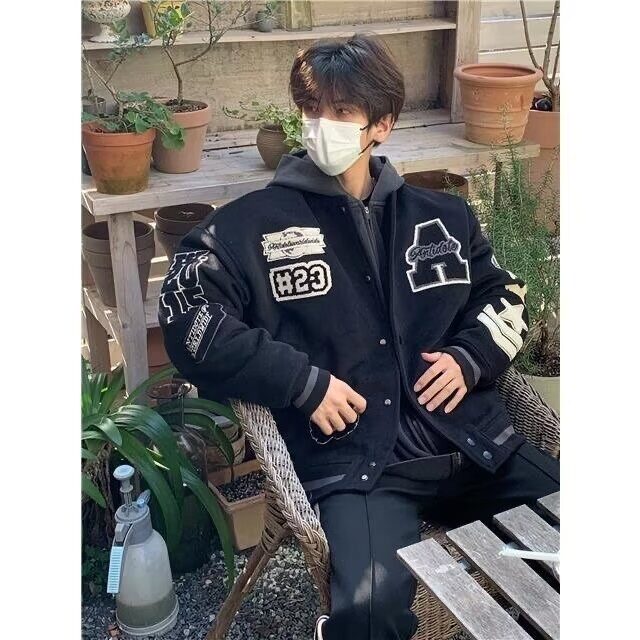 W10584-P65网图现货时尚刺绣百搭棒球服夹克外套,男装夹克,星座1608