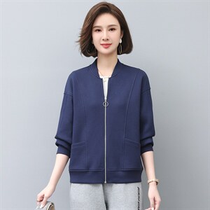 2022年秋季新款短外套女士短款韩版宽松显瘦棒球服女拉链开衫图片