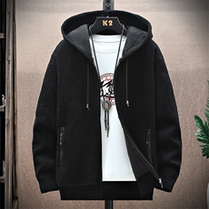 品质好秋冬季新款男士休闲连帽毛衣外套百搭加绒夹克8872-P50元，男装针织衫/毛衣，星座1706