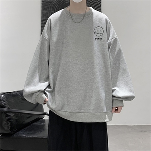 华夫格卫衣圆领卫衣男大码长袖t恤男外套 HW76072-P30加绒款-P40图片