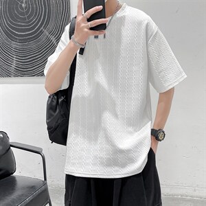 2022  夏季新款压花休闲宽松男短袖 A161-TH03-P35图片