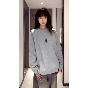抖音得物品质美式高街重磅曼巴棉结构硬阔boxy版潮牌卫衣长袖T恤图片