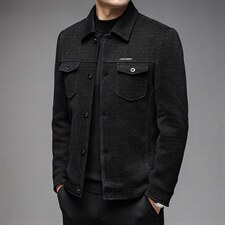 新款商务休闲宽松夹克男士百搭时尚潮流纯色上衣男装免烫帅气外套，男装夹克，电商B212（原钱塘6029）