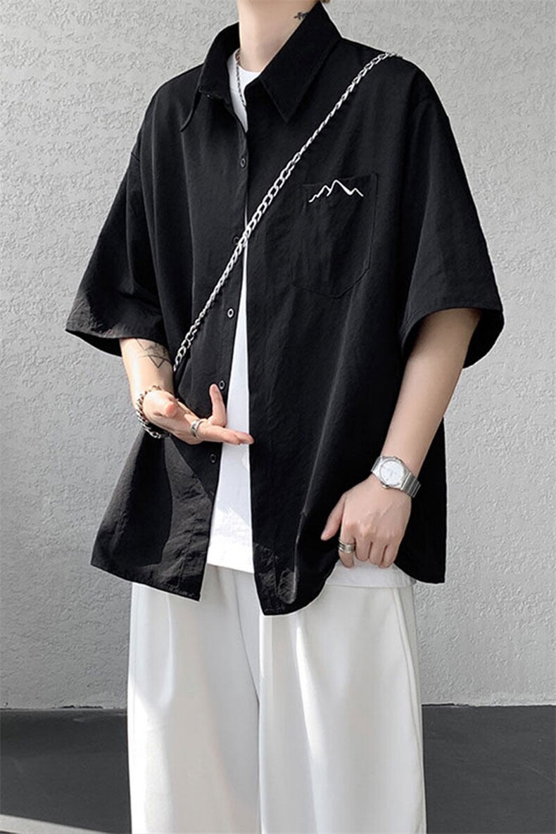 CS1143-特批25控49夏薄款冰丝面料大码短袖衬衫防晒透气外套,男装防晒衣,电商A059