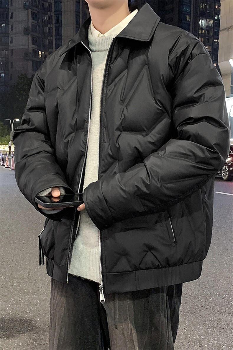 新款有报告冬季轻薄菱形格羽绒服潮外套新标90绒YR25335,男装羽绒服,星座301B-2（原A443-1）