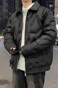 新款有报告冬季轻薄菱形格羽绒服潮外套新标90绒YR25335图片