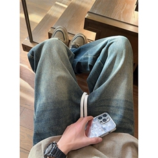 没事复古做旧牛仔裤男M-3XL直播品质P65控88，男装牛仔裤，电商B219B