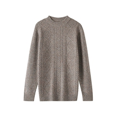 男士圆领长袖毛衣修身时尚舒适百搭羊毛针织衫男装上衣，男装羊毛衫，琳华羊绒