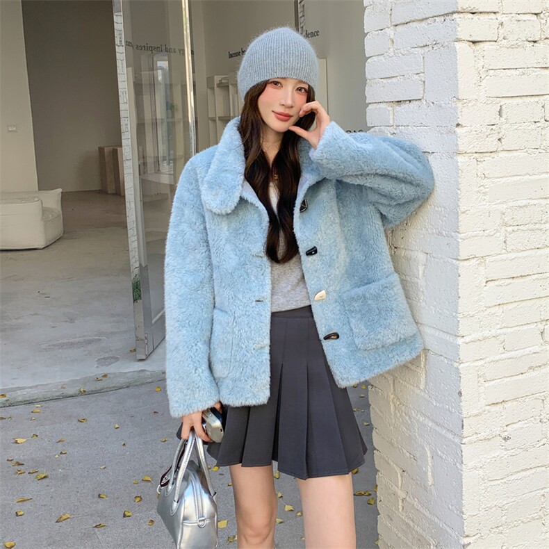 现货设计感ins风皮毛一体2C229-86311-P249-K398,女装短外套,2C229