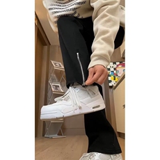 美式高街牛仔裤男高个子穿搭潮流裤子cleanfit侧边拉链直筒微喇裤，男装牛仔裤，星座506A
