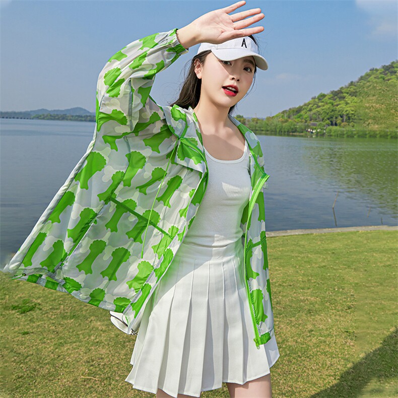绿色大码防晒衣2025年夏季RF2C290-2801#-P85-K138,女装短外套,蝶眷
