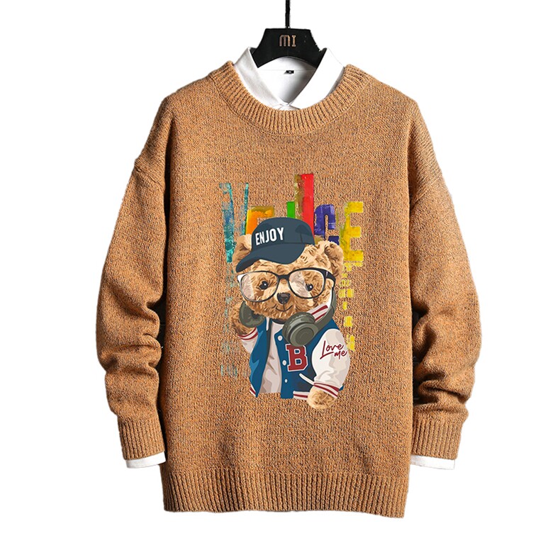 M19211-P45加绒款-P65加厚加绒毛衣男大码毛线衣男针织衫网格,男装针织衫/毛衣,电商A040A