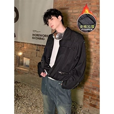 【有货】DB956-P80美式金属拉链肩垫夹克男宽松冬季潮牌休闲棉服，男装夹克，星座603-2