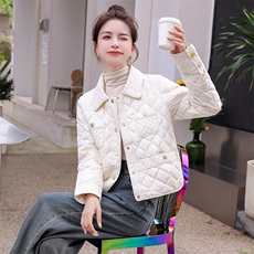 小香风轻薄羽绒服女2023秋冬新款时尚韩版小个子白鸭绒保暖外套潮，女装羽绒服，曼娅璐