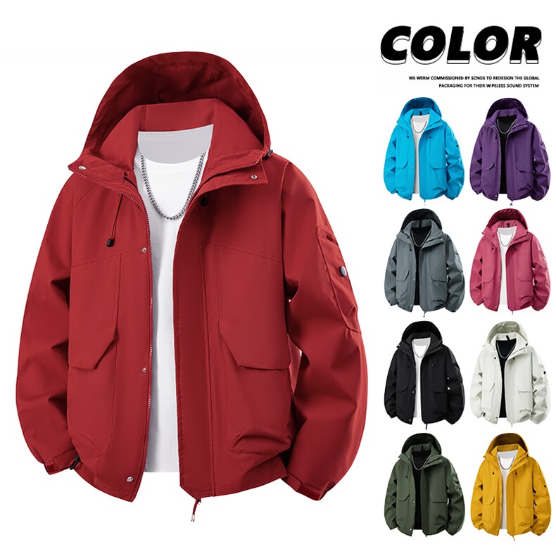新款直播品质休闲夹克冲锋衣防风衣连帽外套，男装风衣，星座1206-1（原A206-1）
