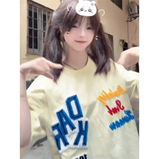 万针全刺绣工艺抖音得物高品质260克重磅纯棉双纱美式高街短袖T恤，男装T恤，电商A486