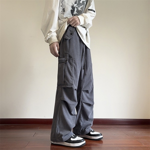 秋季美式复古灯芯绒直筒休闲裤男oversize阔腿工装裤 K7506-P42图片