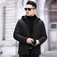 冬季新款休闲棉衣男冬装中年男连帽棉服爸爸外套SFT81708-P195图片