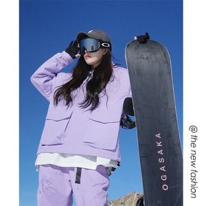 潮流双板防水男女同款连帽滑雪服保暖加厚棉服外套M33-P145控195图片