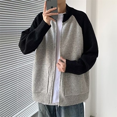 秋冬新时尚风碳素磨毛拼色设计休闲宽松毛衣重磅针织开衫M279，男装针织衫/毛衣，星座1116A-1（原606A）