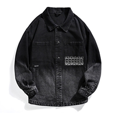 水洗刺绣牛仔夹克春季男士渐变色牛仔外套XZ310B-3-NZ1998--P75，男装工装外套，星座310B-3