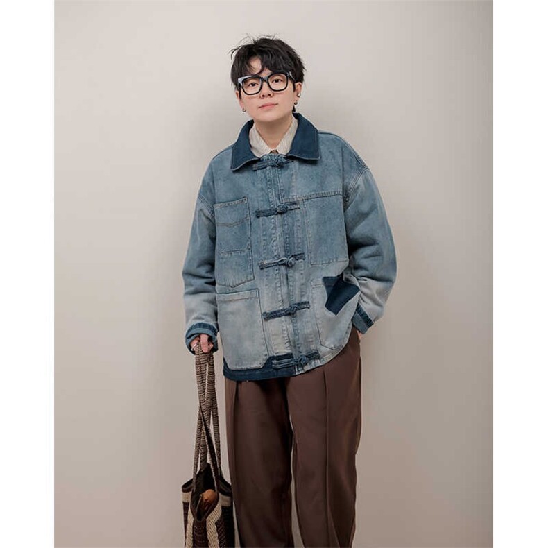 复古流行新中式风初早牛仔外套春秋季女2025新款上衣设计感小众,男装工装外套,星座1210-1