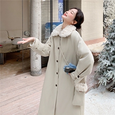 超好看羊羔毛拼接羽绒服女2025冬季新款女装工装保暖加厚派克服潮，女装羽绒服，慧尚依恋