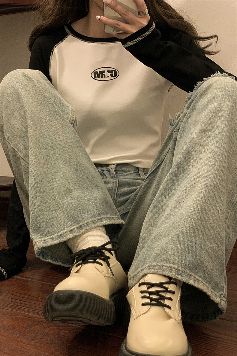 中性风插肩袖短款印花字母图案设计潮流休闲卫衣女WY77079P30控48,男装卫衣,星座226-1