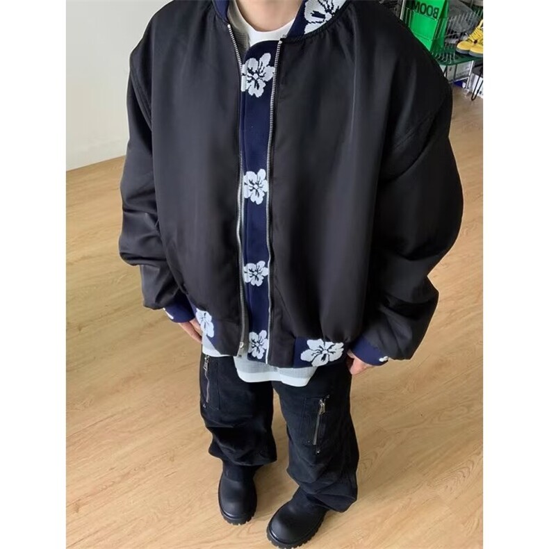 1506/Q3590/P65美式复古提花刺绣拼接夹克百搭棒球服外套,男装夹克,星座1506